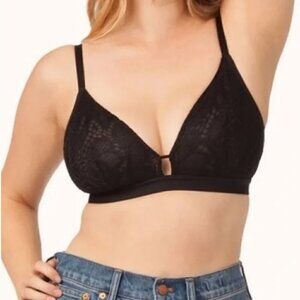 Lively Black Palm Lace Busty Bralette XS